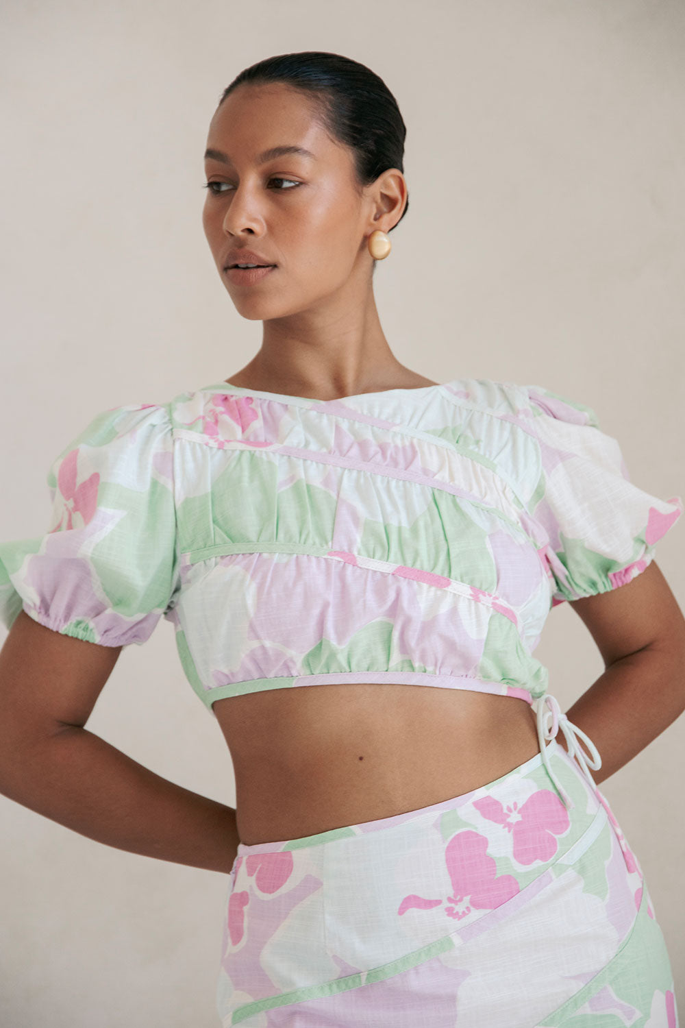 Charming Elika Top with Exclusive Misty Floral Print