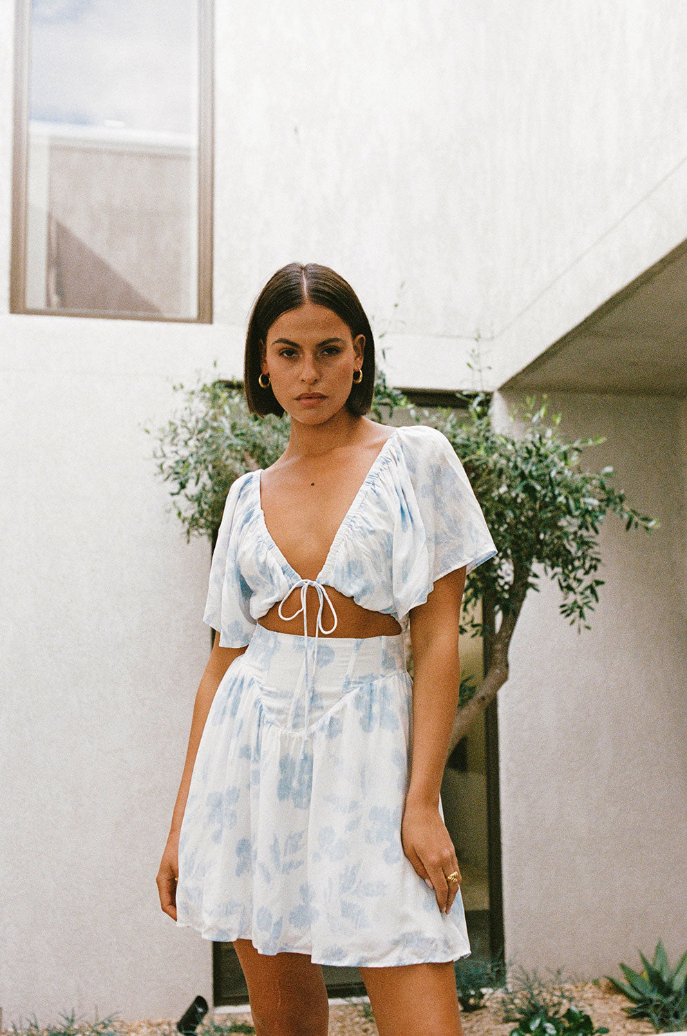 Unique Honey Floral Niko Cutout Sample Dress