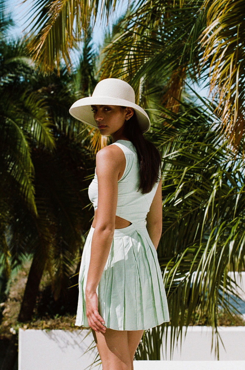 Exclusive Aima Cut - Out Dress with Faint Front Waist Mark