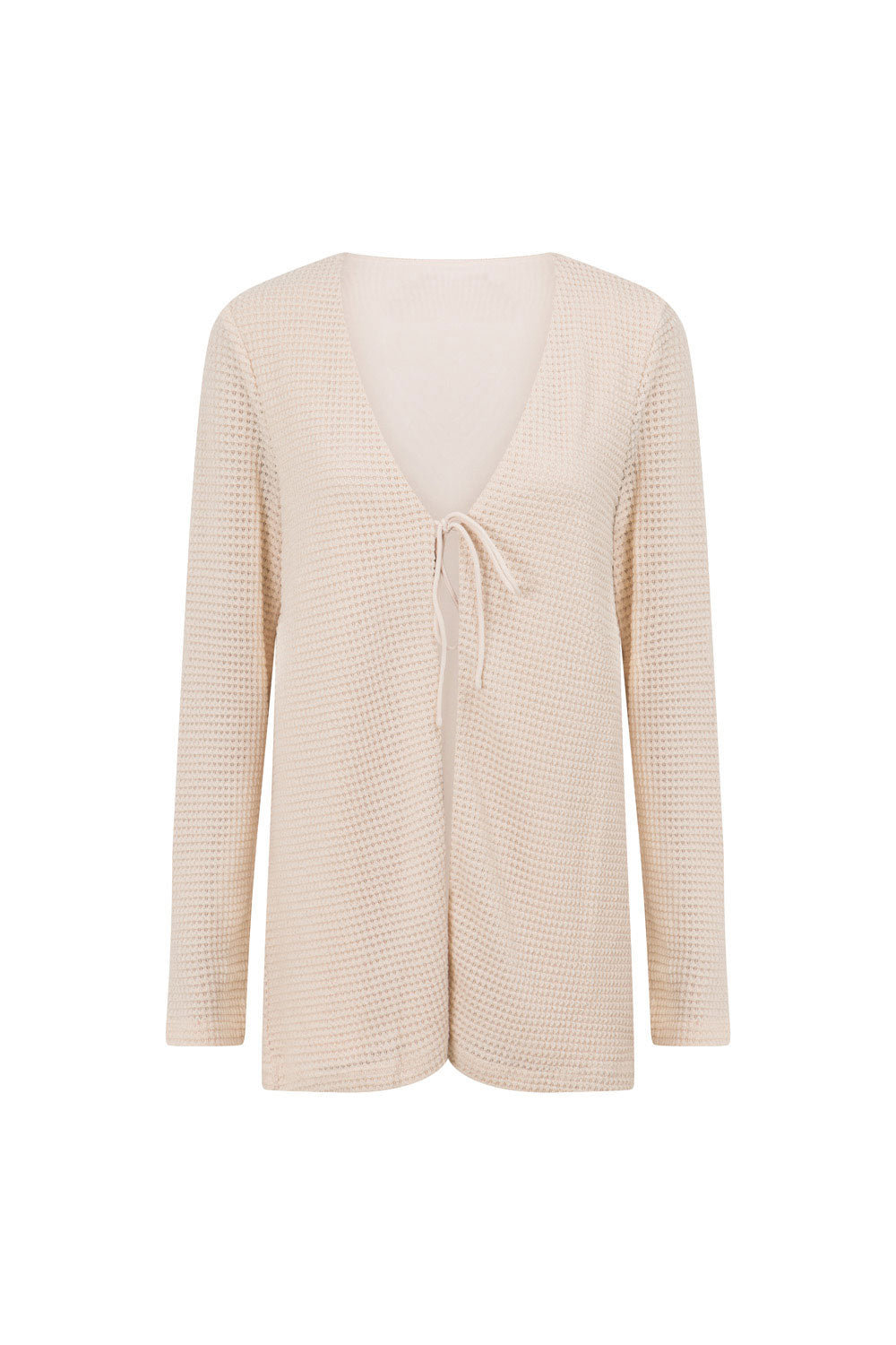Sabo Exclusive Emel Beige Soft Waffle Fabric Styling Women's Top