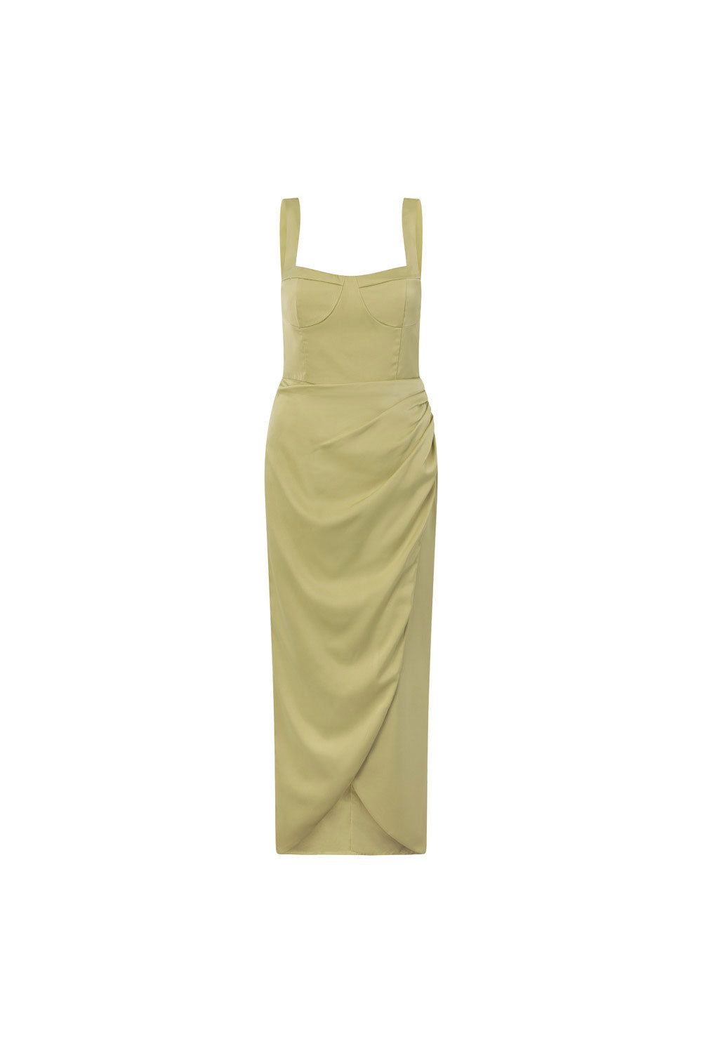 Sabo's Exclusive Soft Green Noah Midi Dress with Unique Design