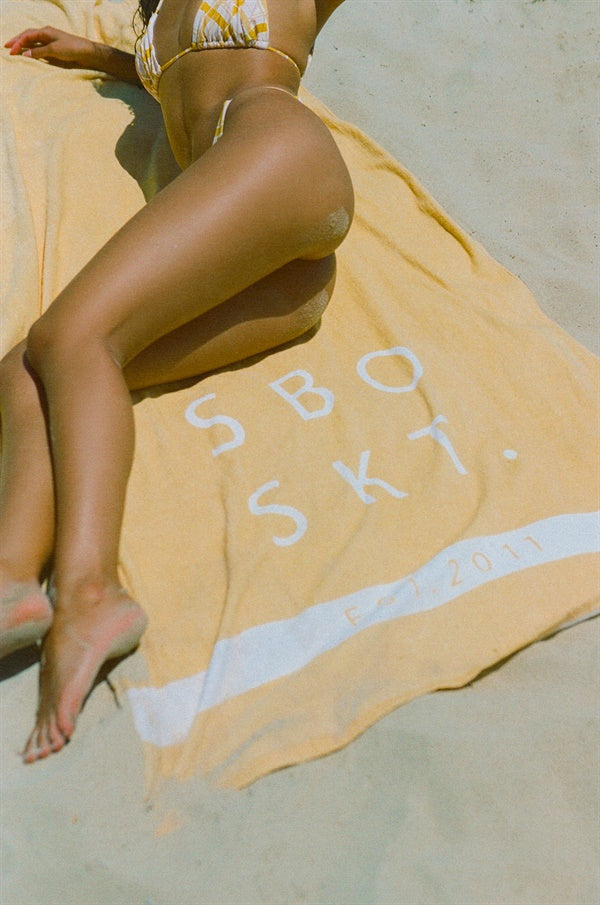 Sample SBO SKT Yellow Beach Towel - A Unique Beach Essential