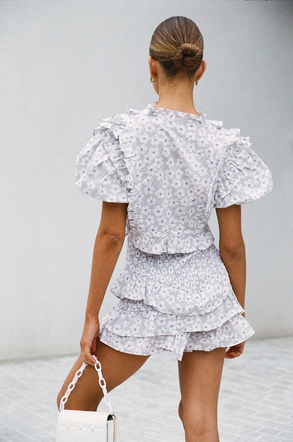 Exclusive Lilac Daze Floral Print High Waisted Nico Shorts for Girls