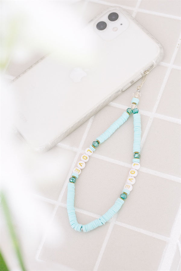 Stylish Blue Beaded Detailing Phone Charm for Trendy Look
