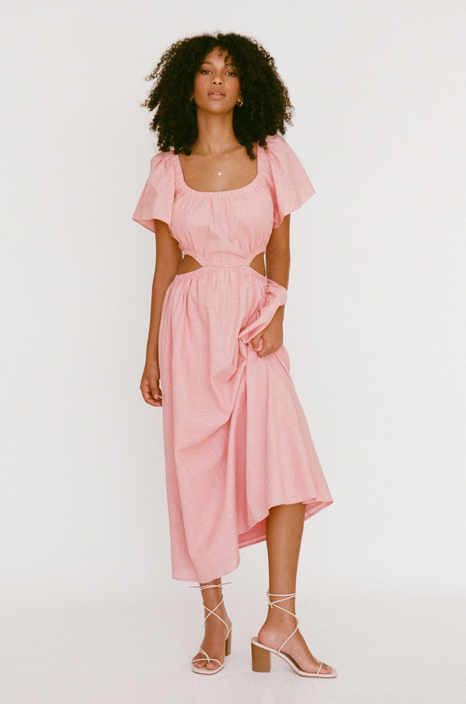 Exquisite Pink Ezzy Midi Dress for Special Events