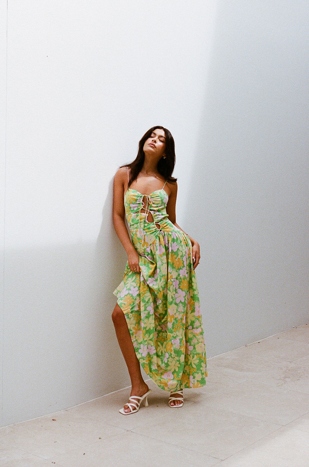 Sabo's Exclusive Juniper Green Crinkle Cotton Pacey Flattering Dress