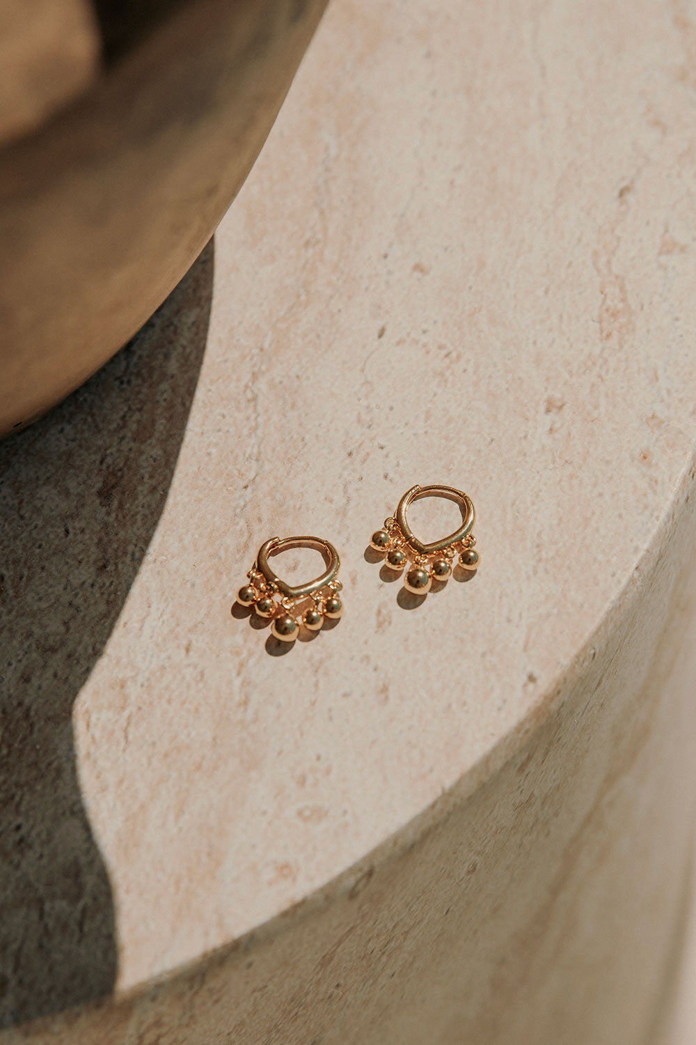 Gorgeous Gold - toned Ziva Drop Ball Earrings for Stylish Look