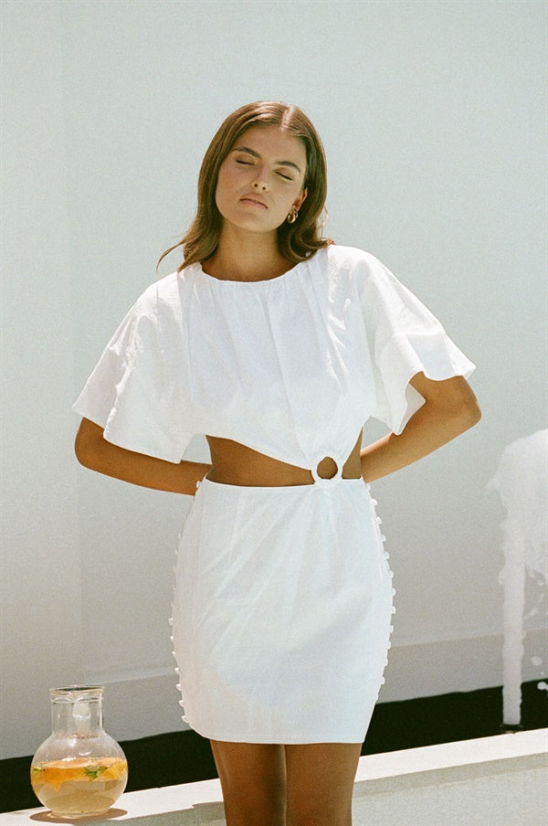Unique White Calista Sample Dress for Special Occasions