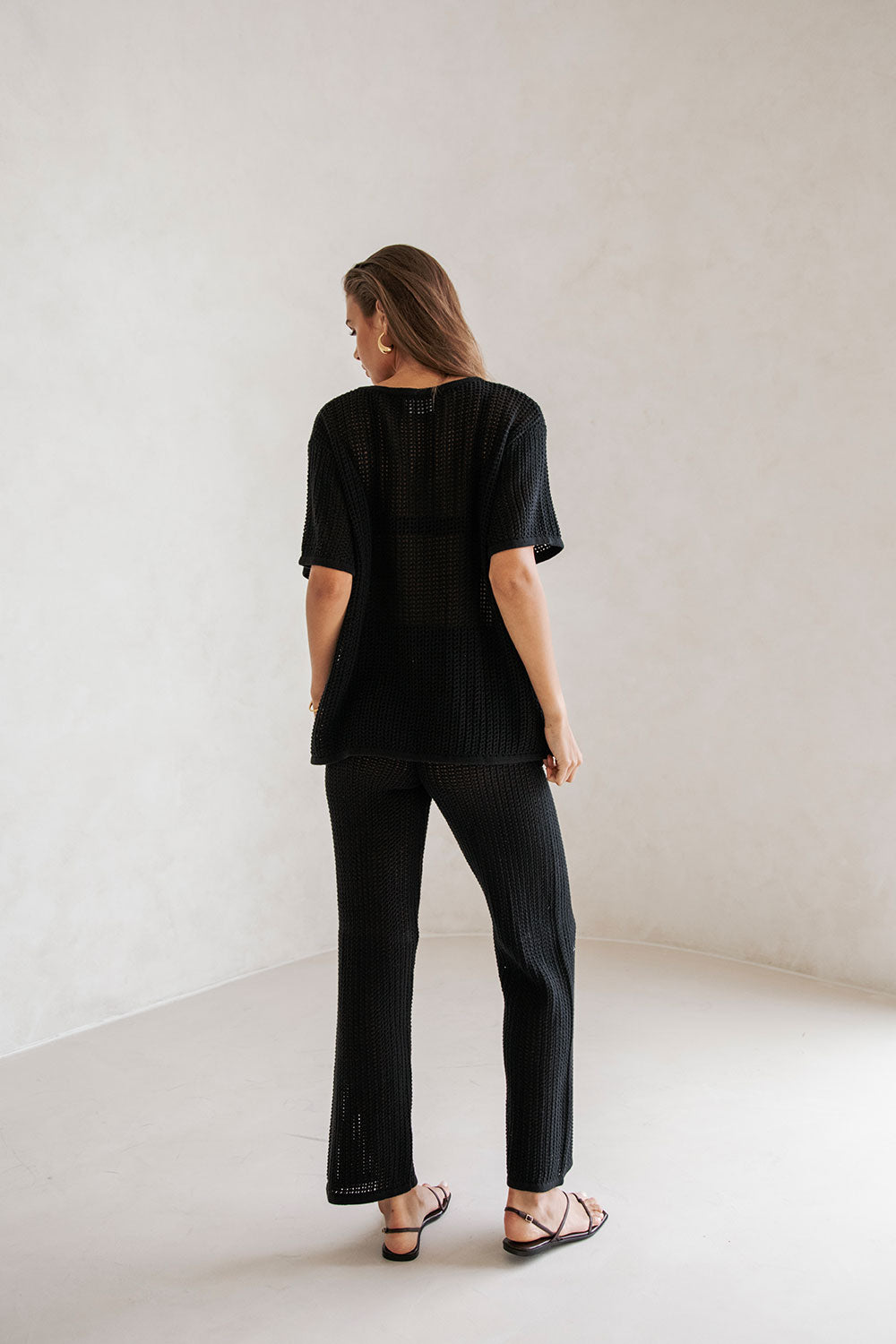 Black Crochet Style Vintage Inspired Women's Zayna Top