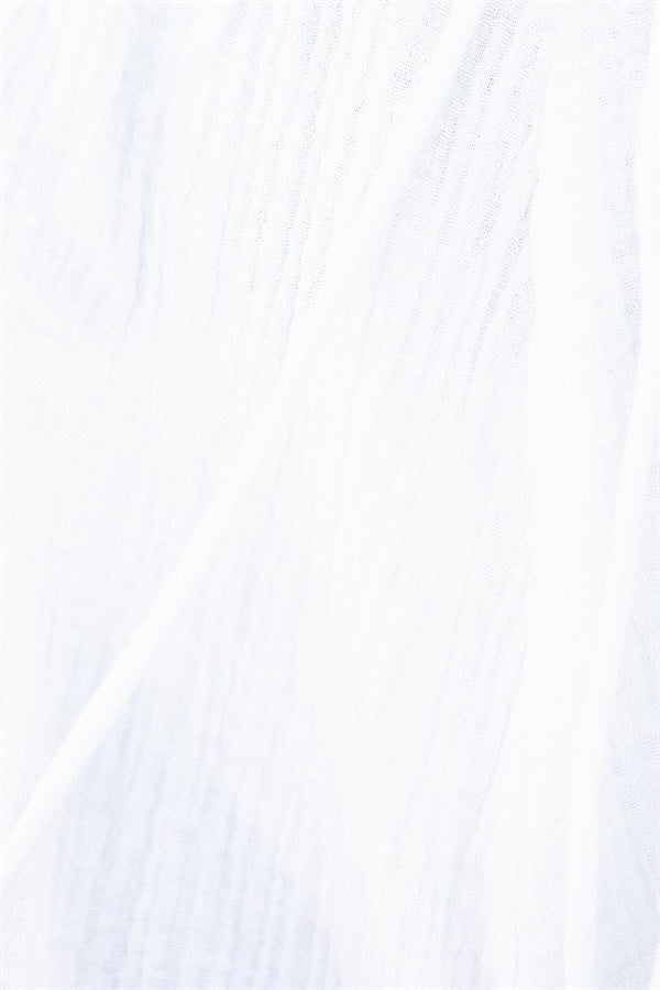 Sabo's Exclusive White Lightweight Textured Cotton Cropped Jada Top