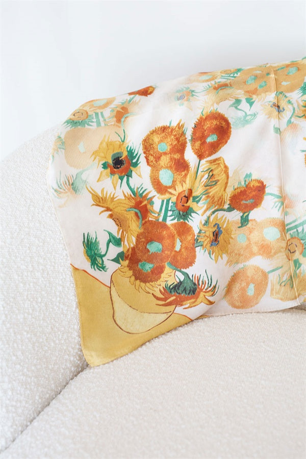 Silky Floral Print Capri Scarf for Stylish Accessorizing