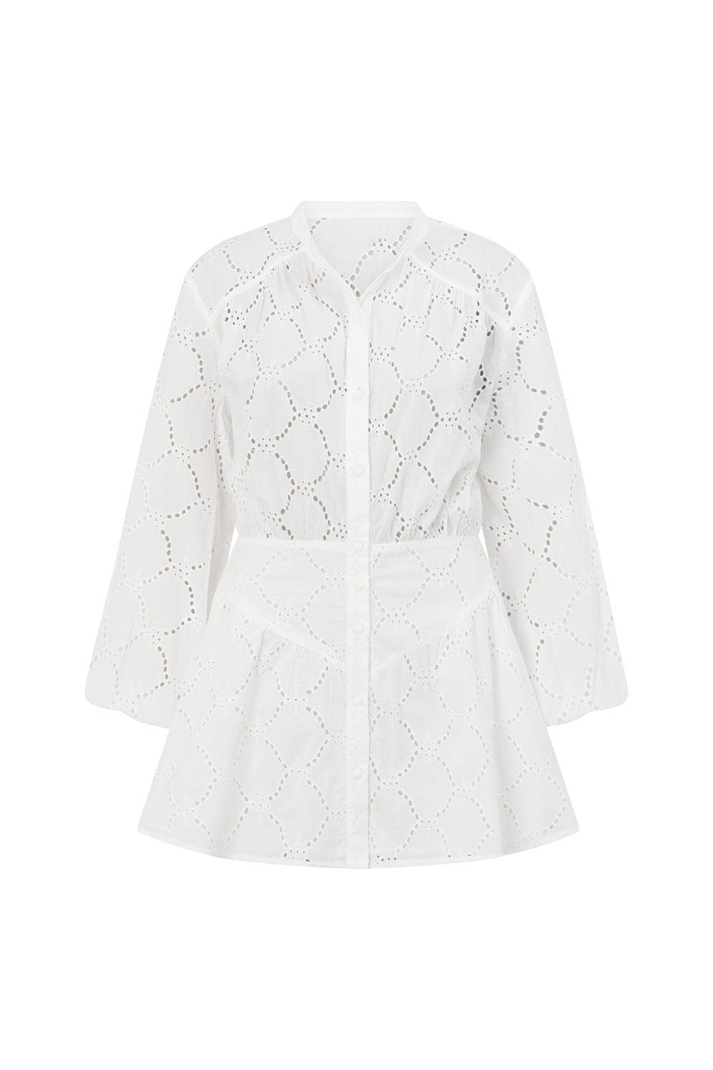 Exquisite White Naima Dress with Billowing Puff Sleeves