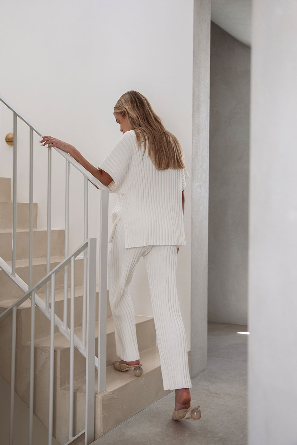 Exclusive White Celine Style Pants - One-of-a-Kind Sample