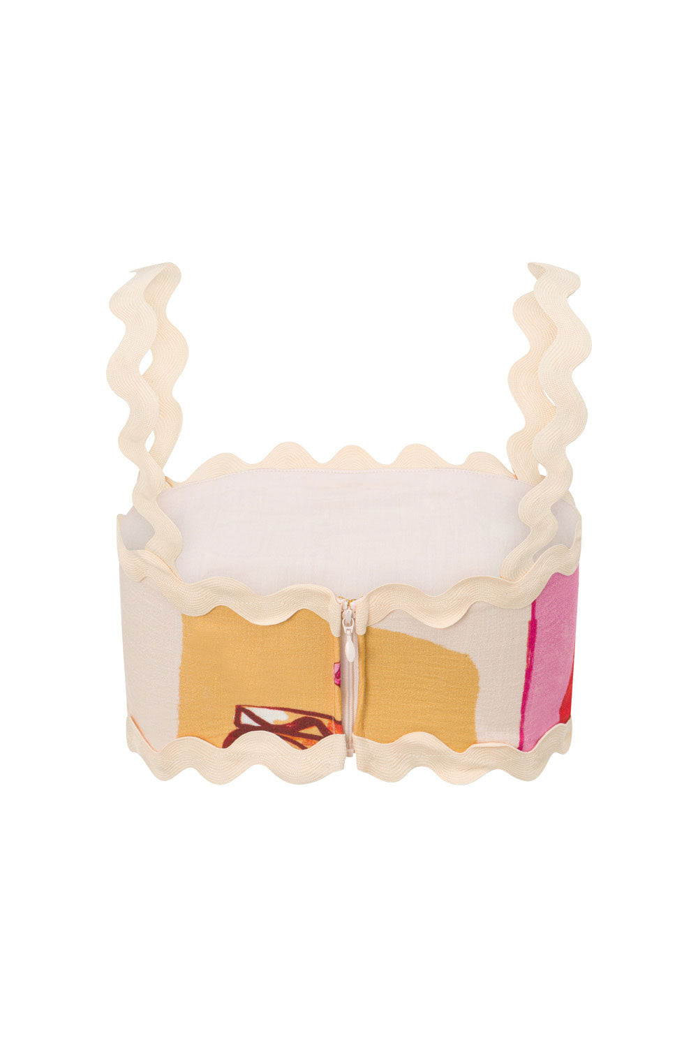 Kelia Women's Bandeau Top in Theotokos Peach Print from Resort 2024 Collection