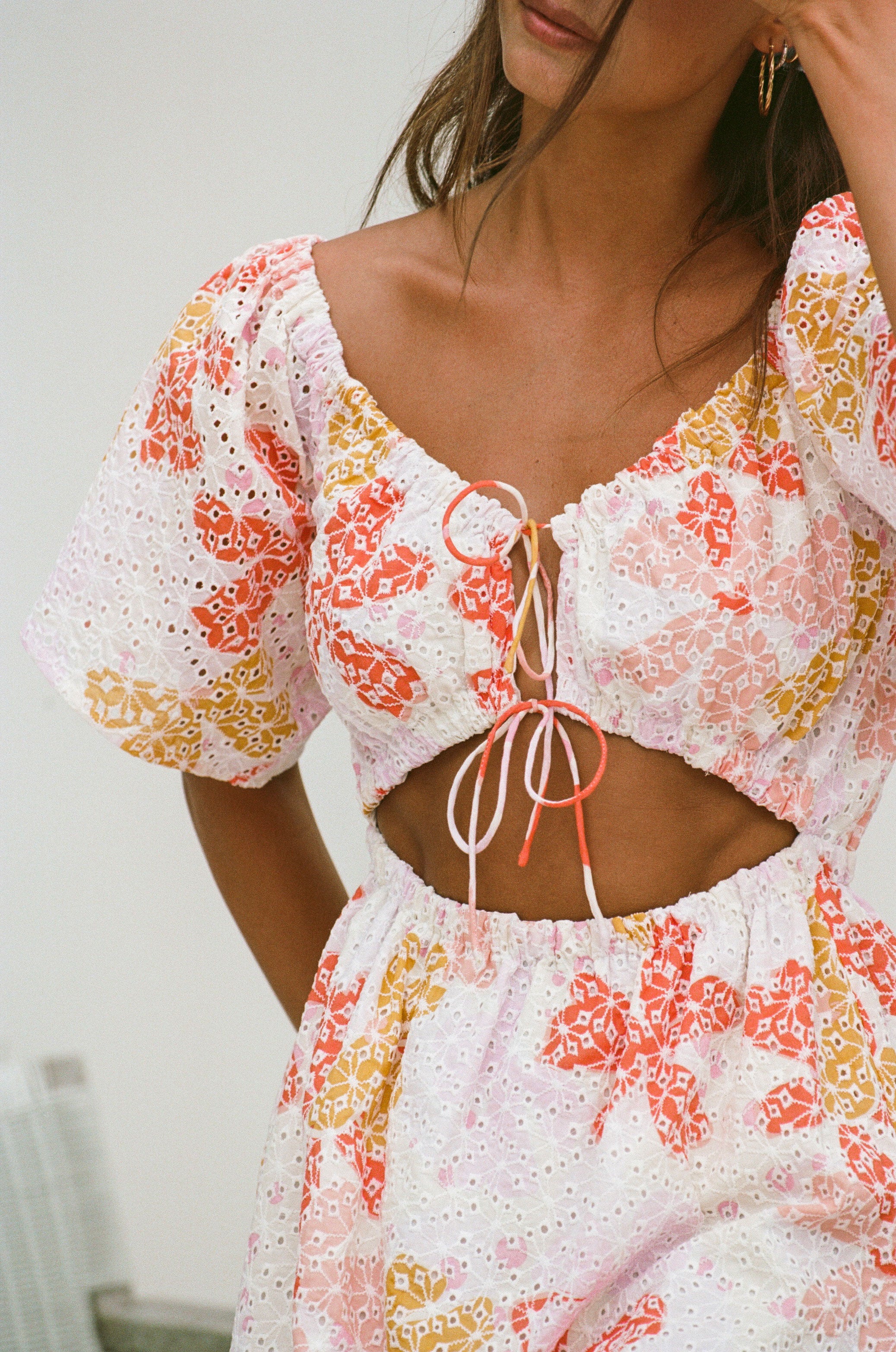 Sabo Exclusive Pollen Print Nalu Off - Shoulder Dress