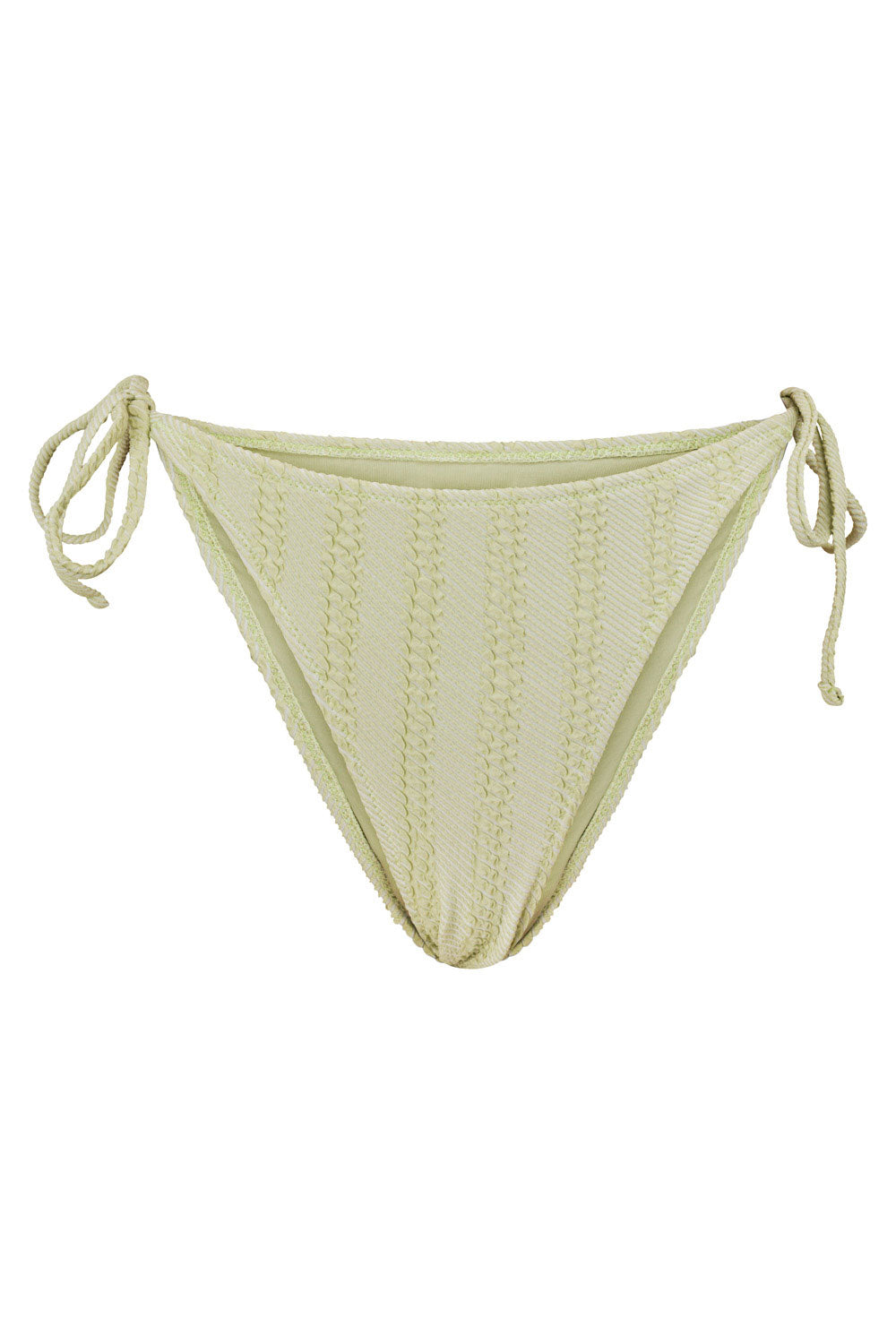 Soft Green Stretchy Bubble Fabric East Coast Tie - Side Micro Bottom