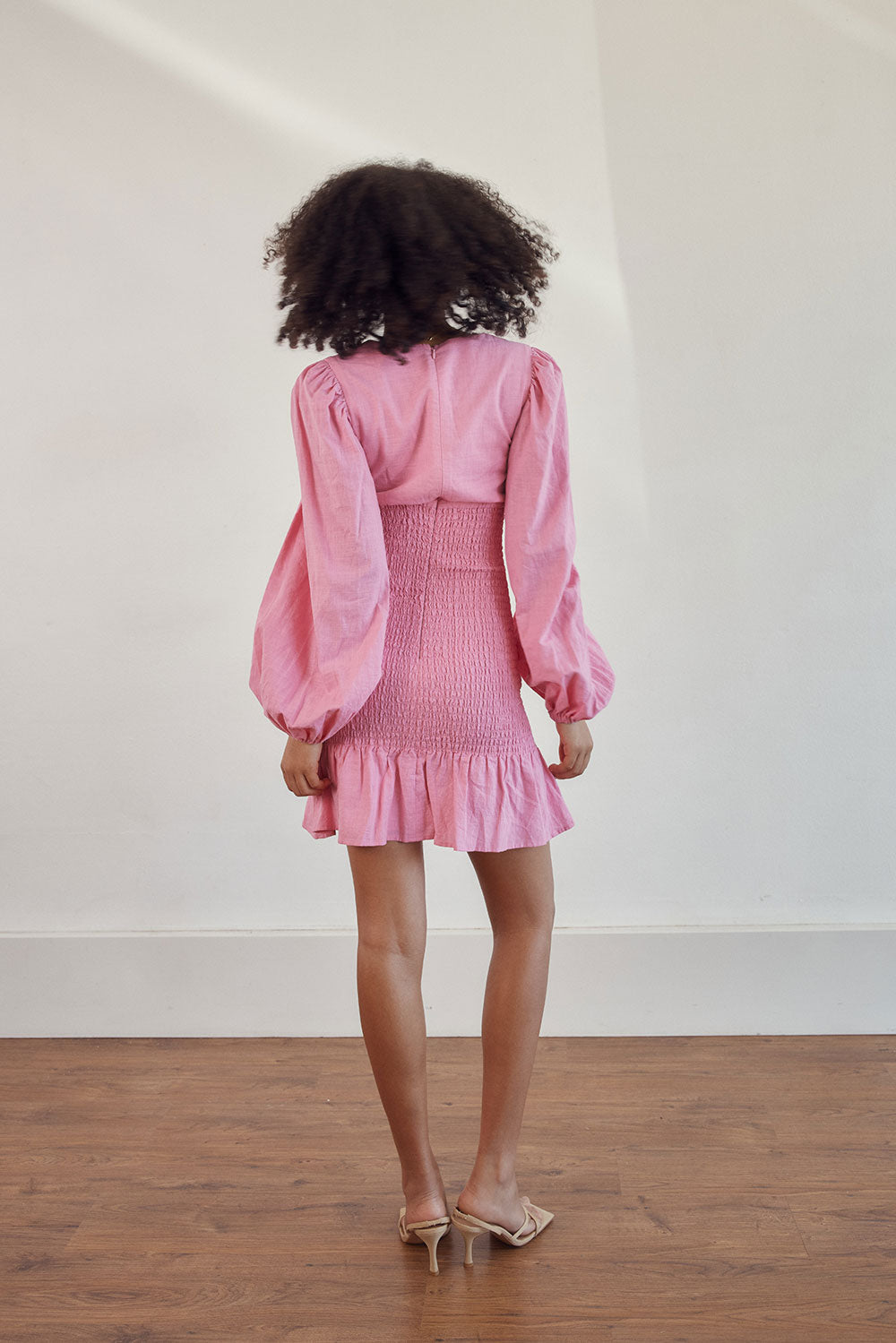 Vibrant Pink Natural Cotton Elliot Women's Dress for Date Night