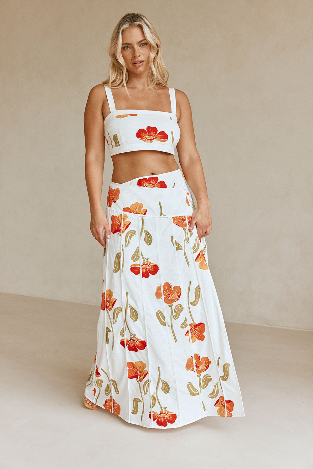 Exclusive Poppy Print Estelle Women's Cropped Cotton Top