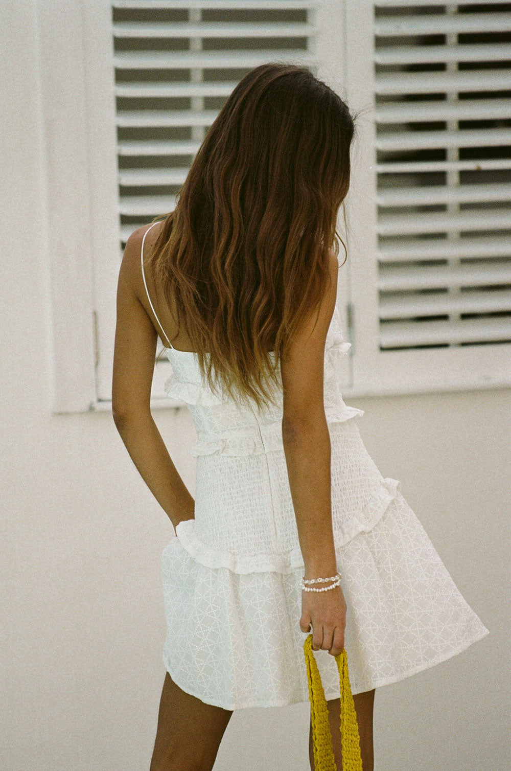 Exquisite White Diamond - Embroidered Matius Cami Dress for Stylish Outings