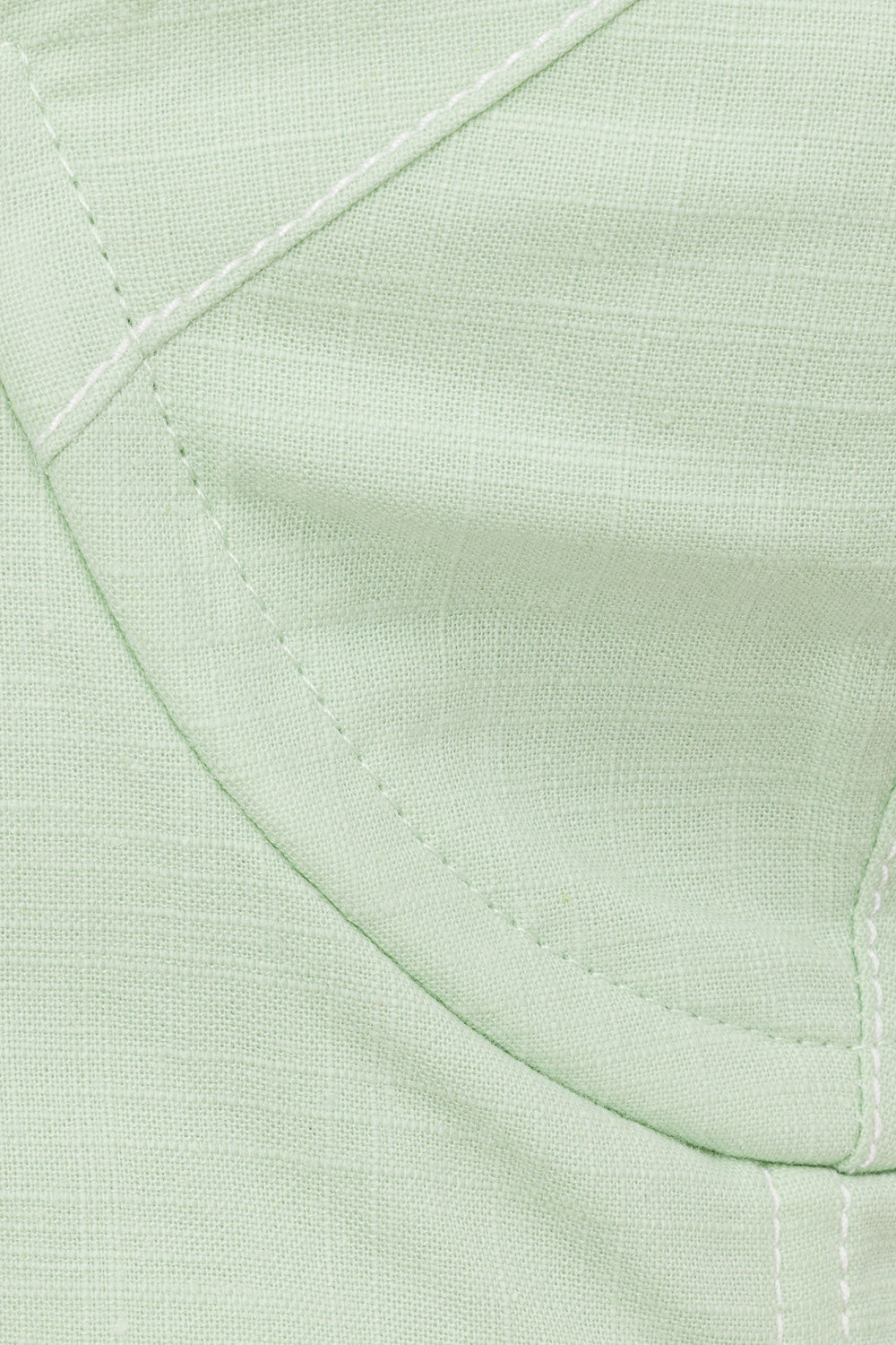 Mint Green Natural Cotton Adjustable Dien Top with Contrast Stitching