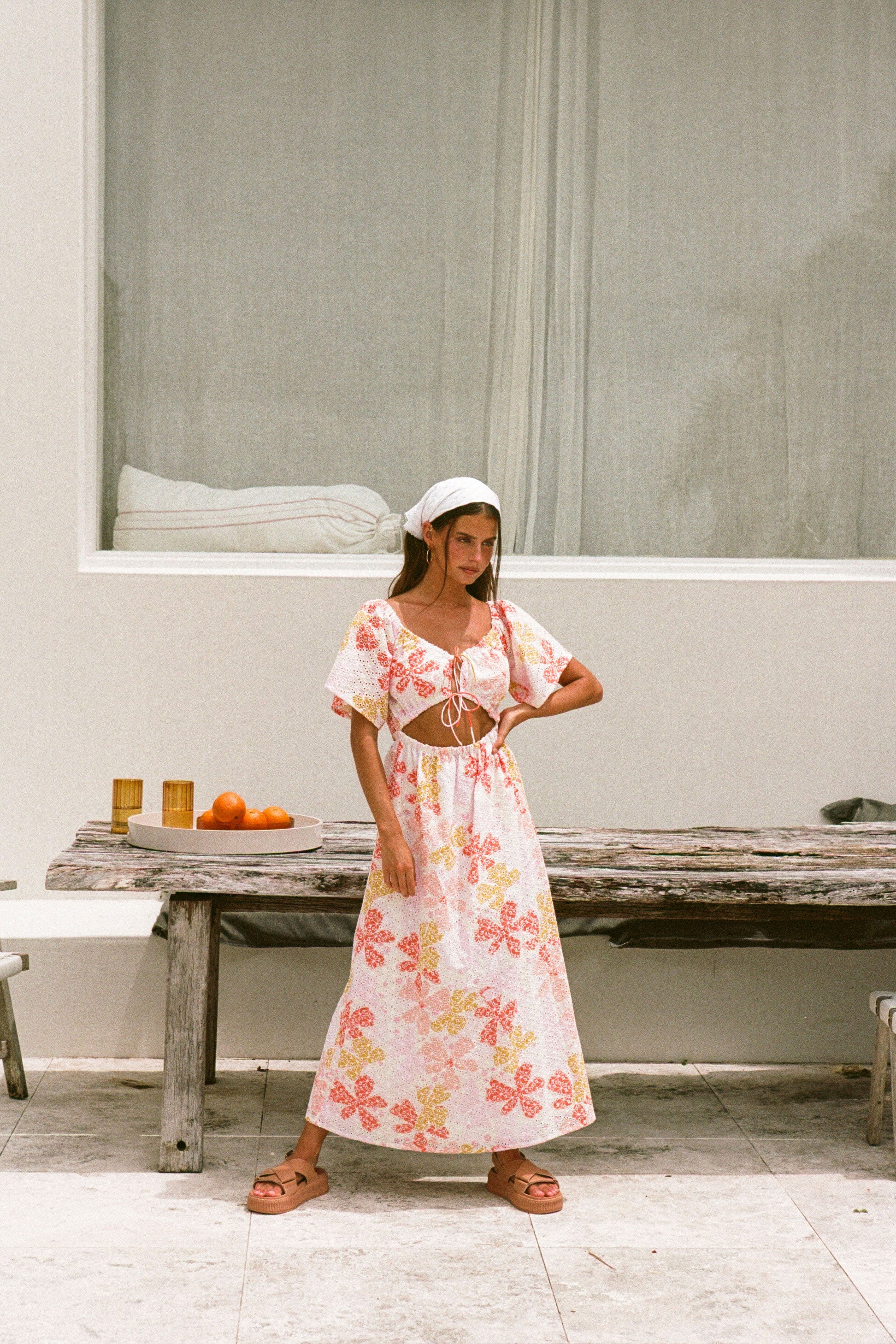Sabo Exclusive Pollen Print Nalu Off - Shoulder Dress