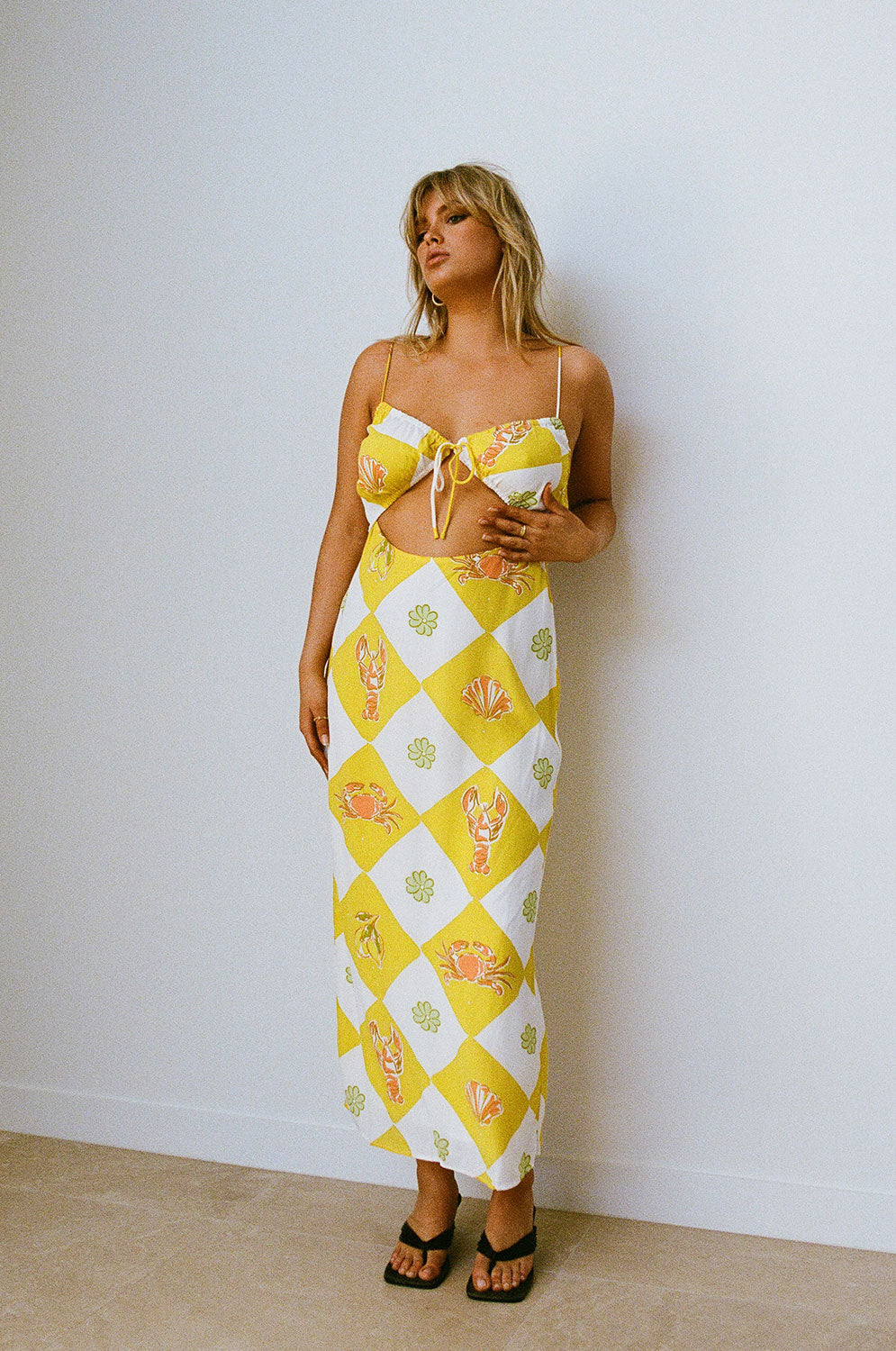 Stylish Oceano Yellow Honey Dress for Spring Events