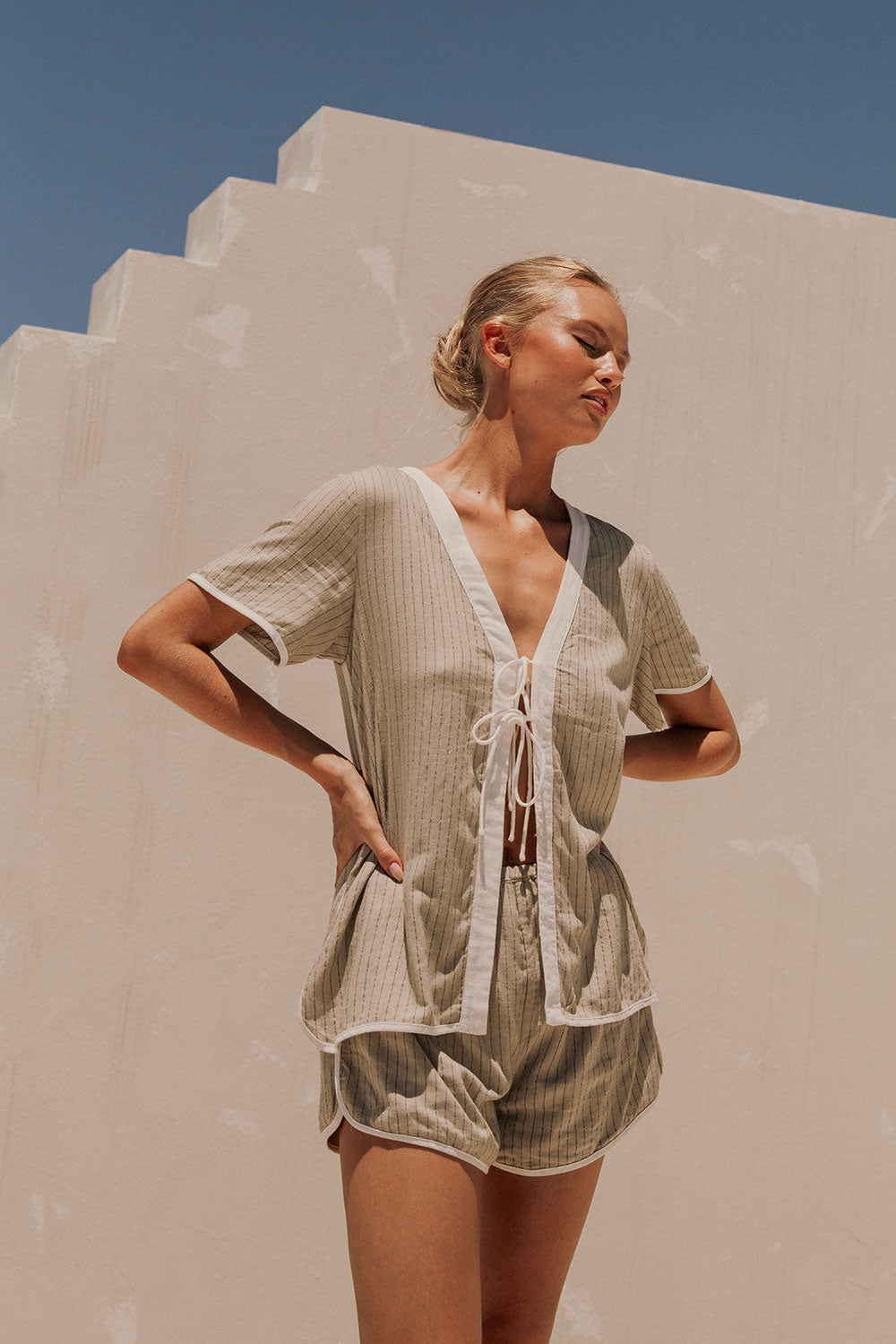 Sabo's Exclusive Sadia Playsuit in High - Quality Cotton Linen Blend