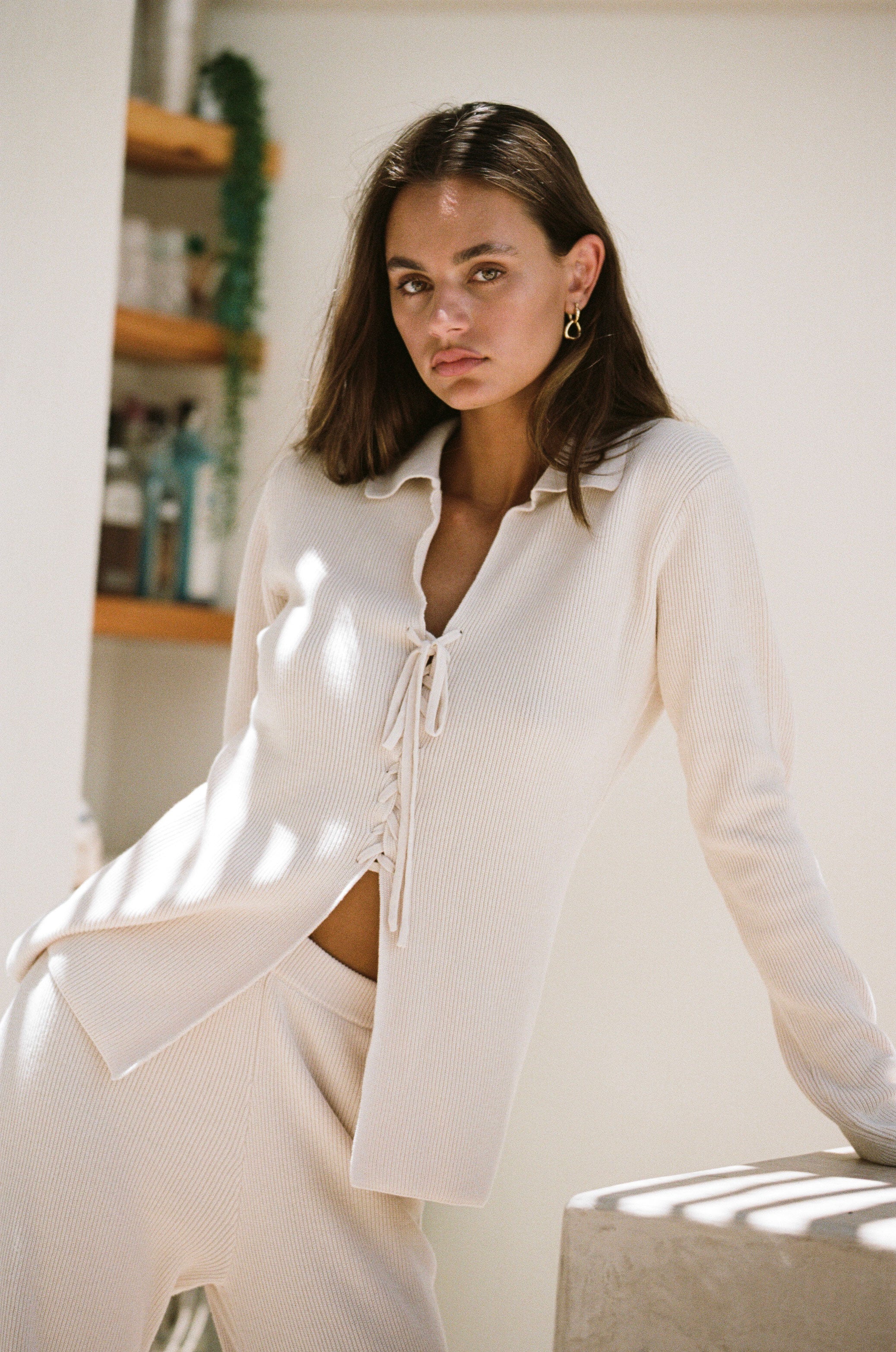Cozy Cream Soft Ribbed Knit Etsumi Women's Top