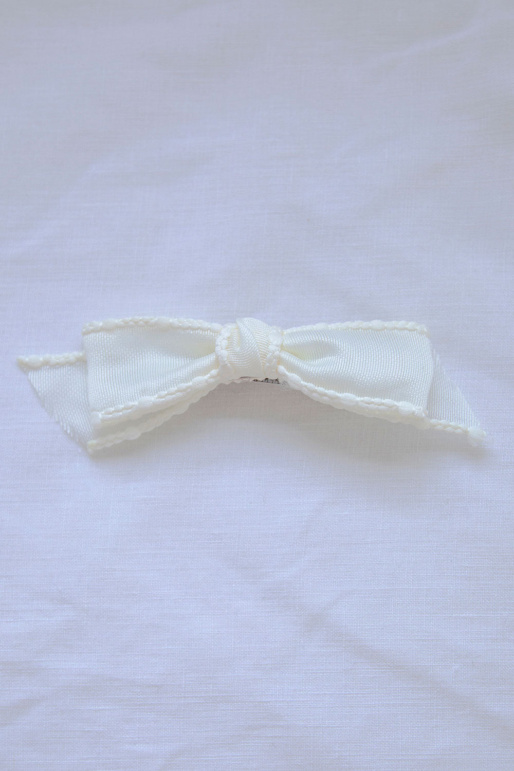 Ivory Plaited Trim Bonnie Bow Clip for Feminine Hairstyles