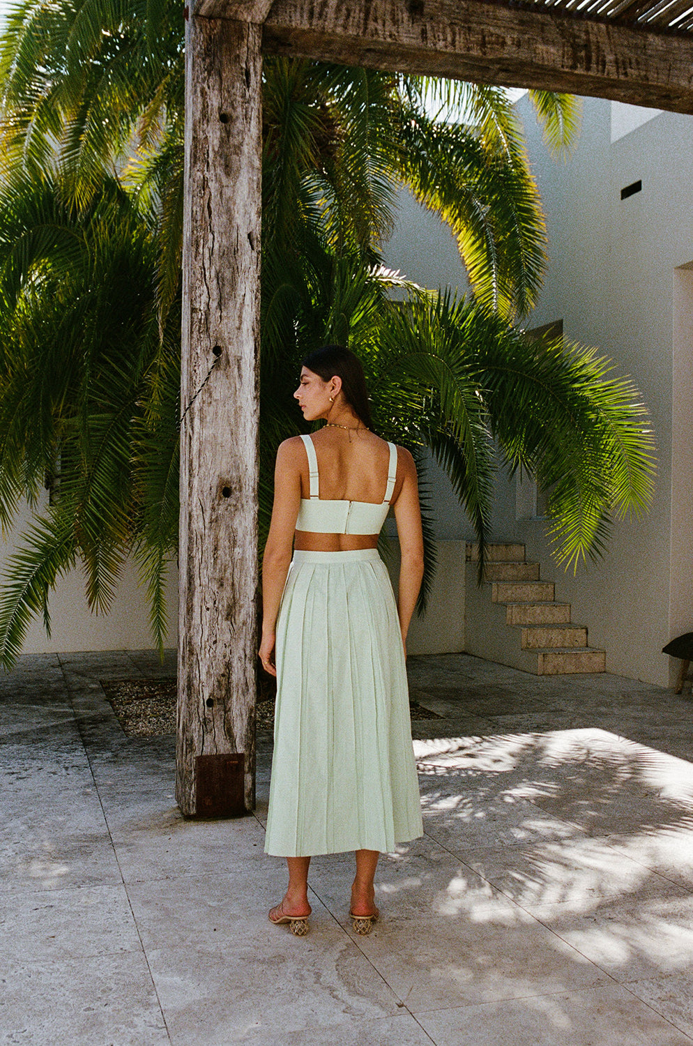 Unique Green Dien Wrap Skirt - One - of - a - Kind Sample