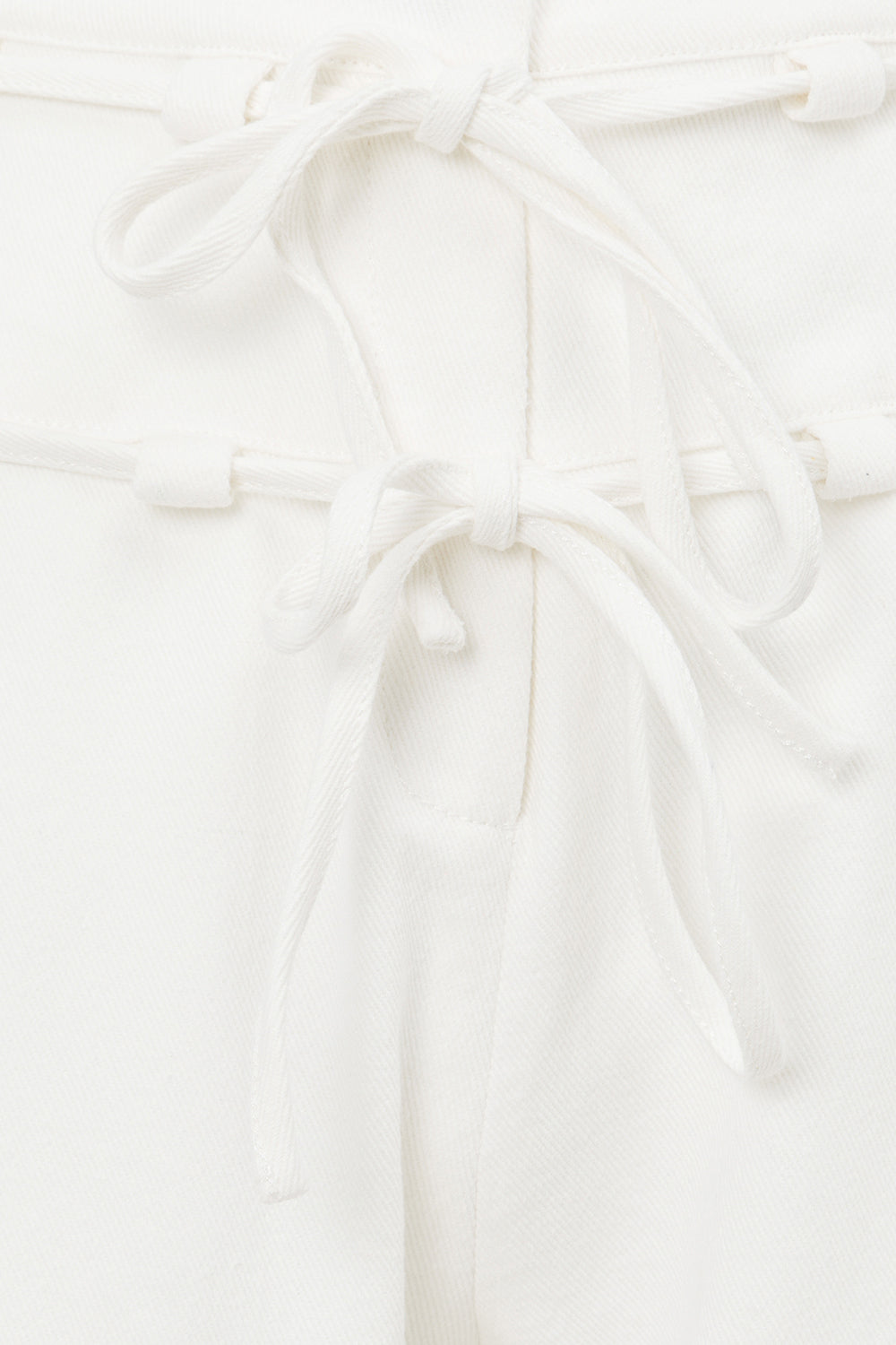 Stylish White Structured Cotton High - Waisted Jaicee Denim Pants