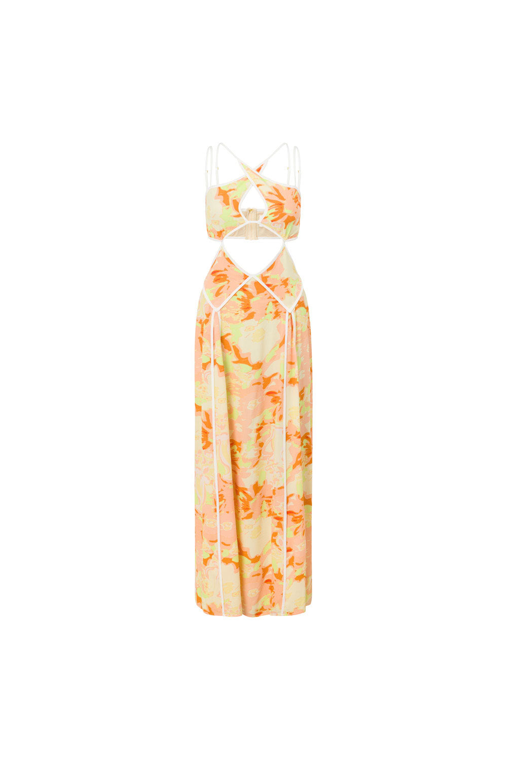 Exquisite Malaiya Motion Floral Zipper Crepe Dress