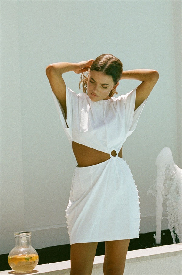 Unique White Calista Sample Dress for Special Occasions
