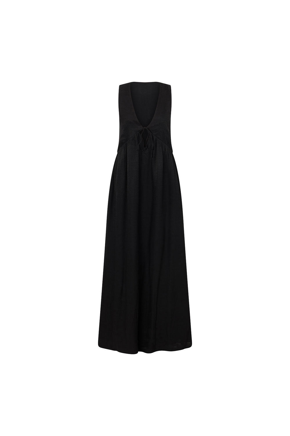 Elegant Black Hara Chiffon-feel Maxi Dress