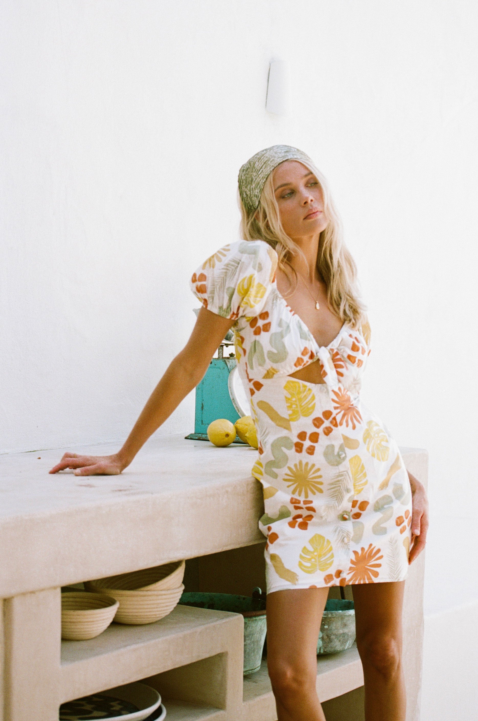 Exclusive Desert Leaf Print Women's Enga Dress