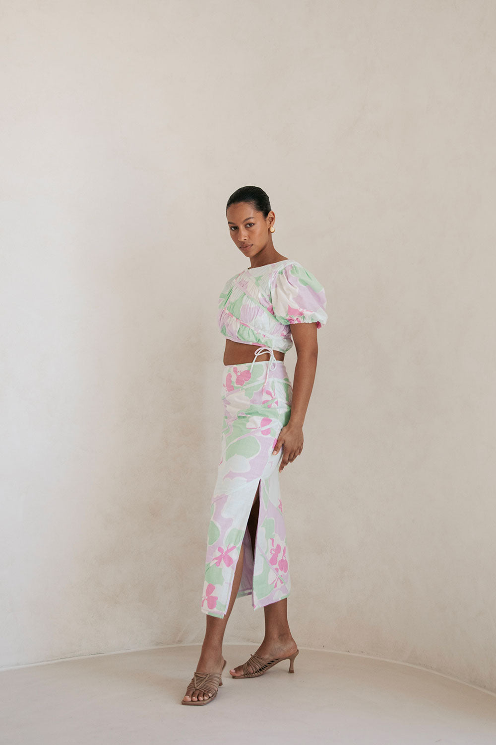 Elika Misty Floral Midi Skirt - One - of - a - Kind Sample