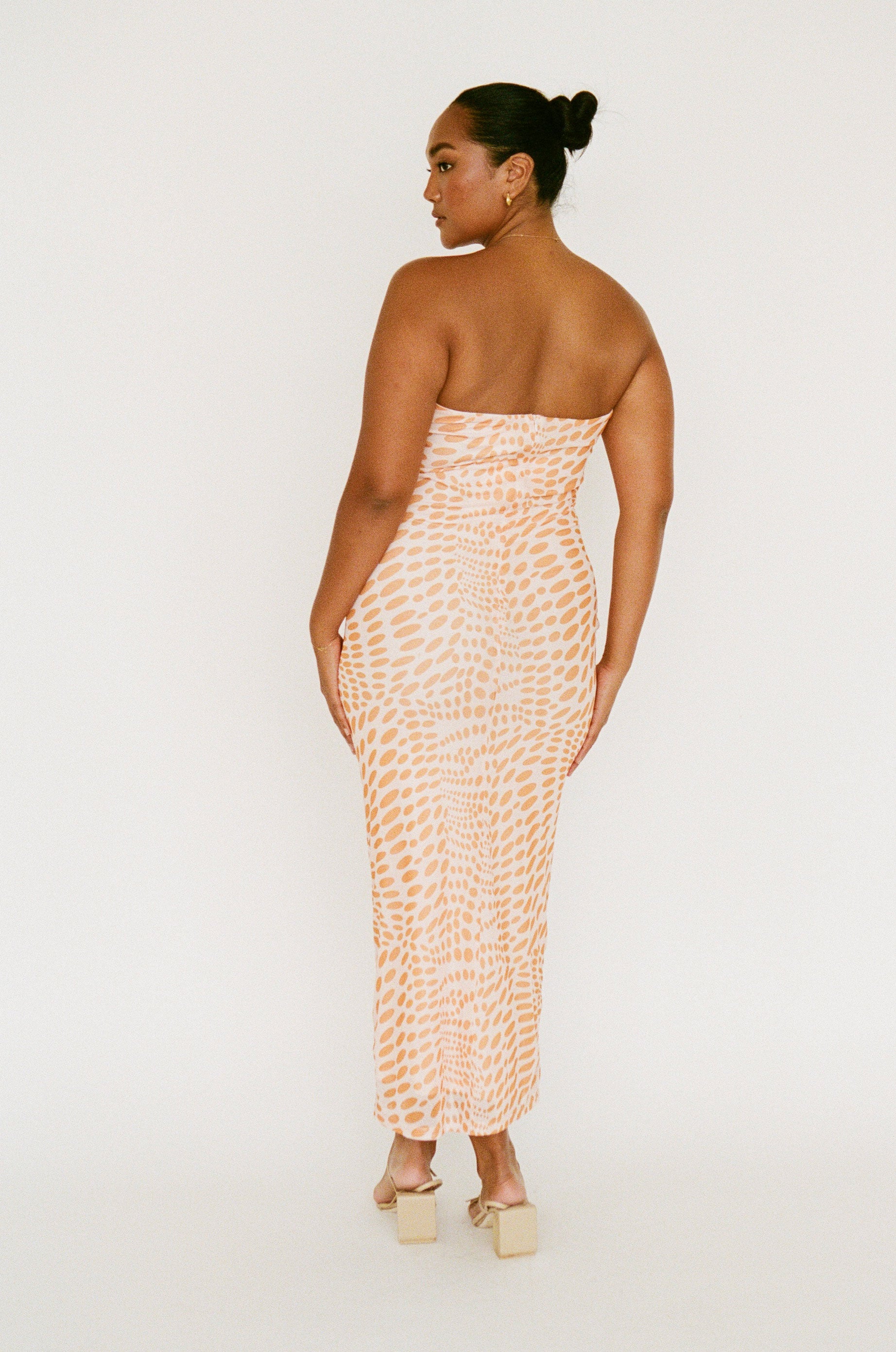 Unique Mikai Black Midi Dress with Faint Mark