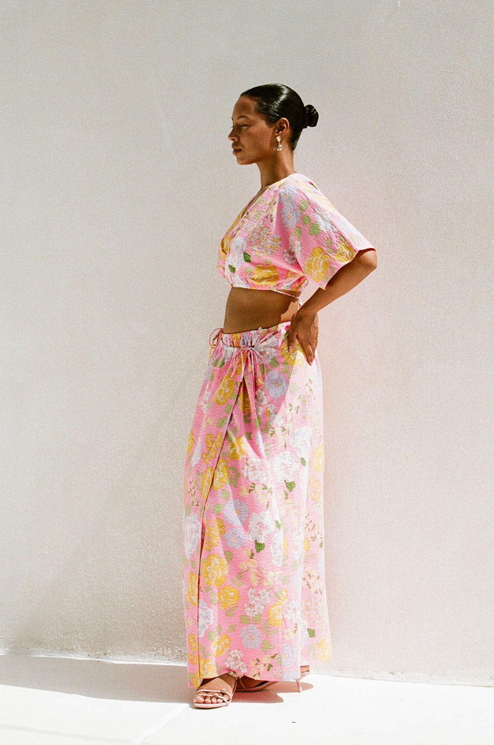 Sabo's Exclusive Corsage Spring Print Naya Wrap Top