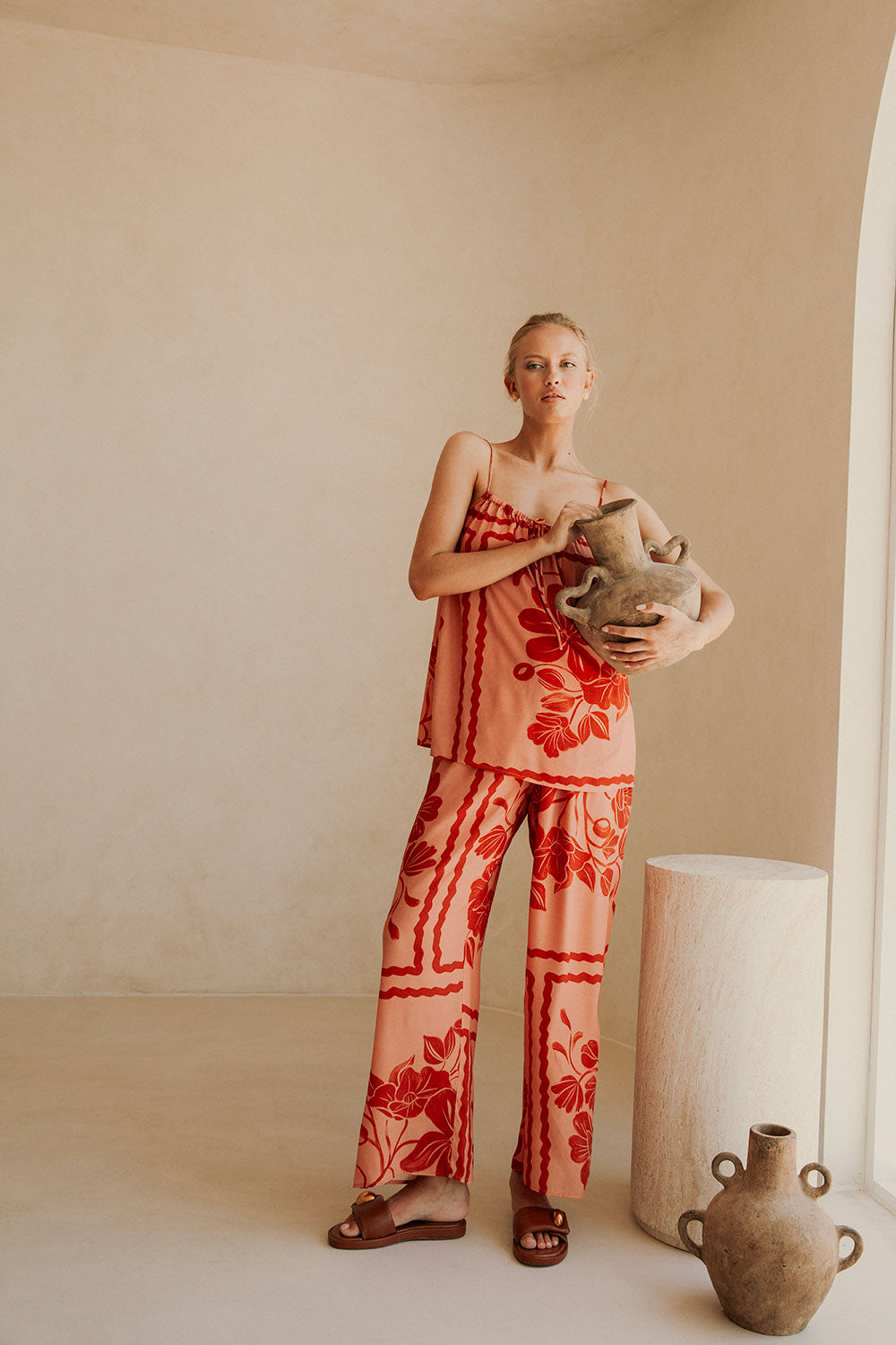 Stylish Women's Alani Top with Exclusive Fiore Postcards Print