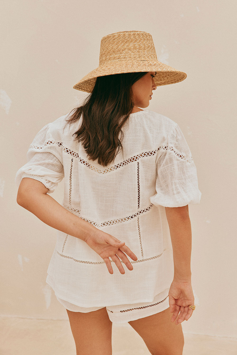 Elegant White Amelia Women's Cotton Top