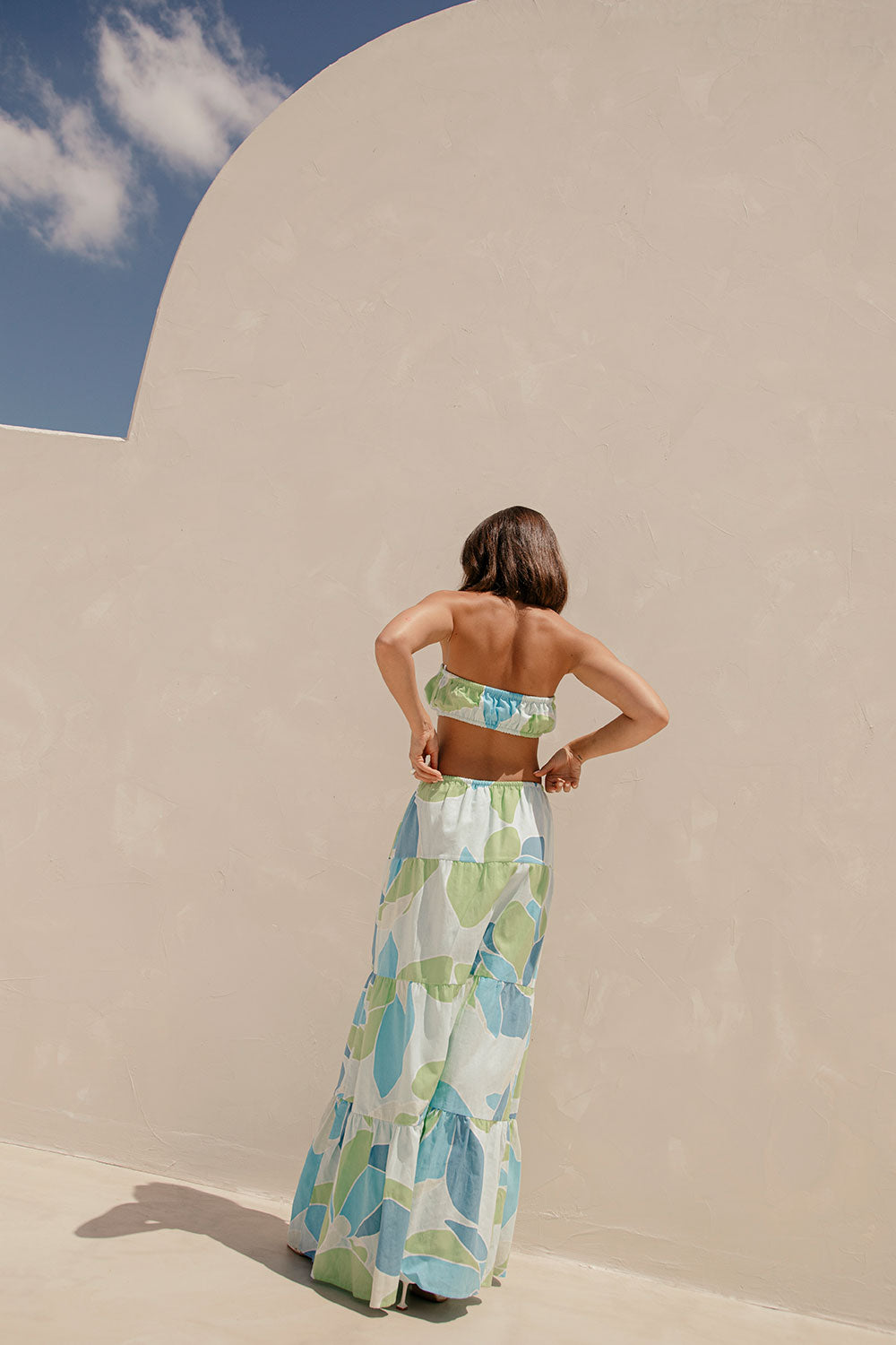 Aviva Women's Long Maxi Skirt in Exclusive Magnolia Blue Shade
