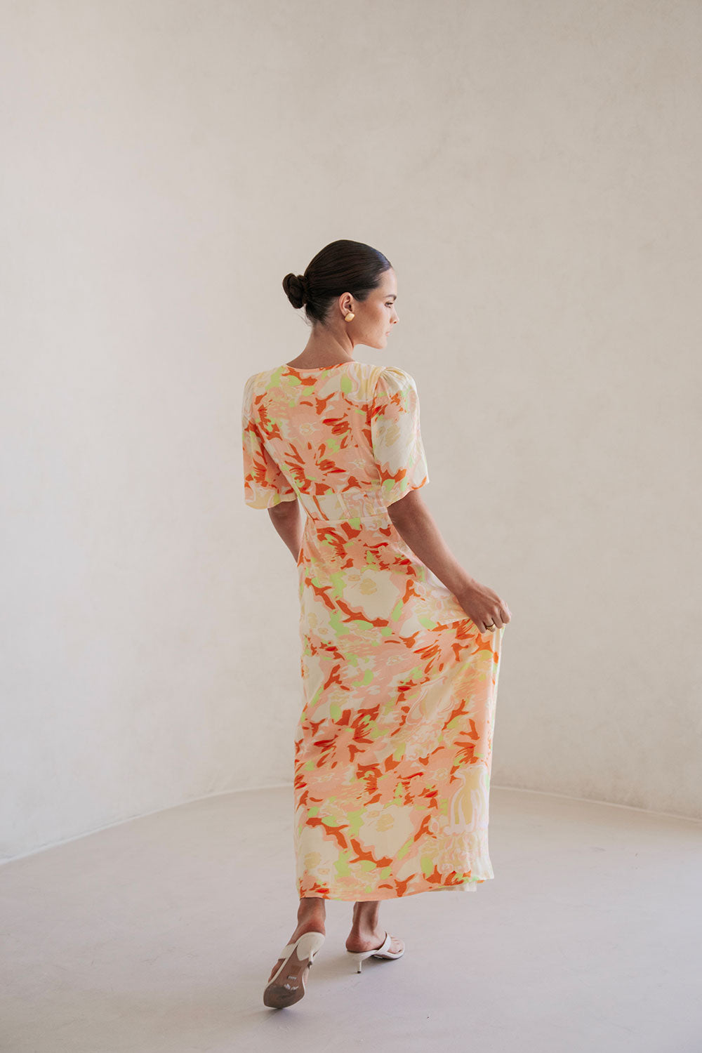 Aquitaine Women's Wrap Dress with Exclusive Motion Floral Pattern