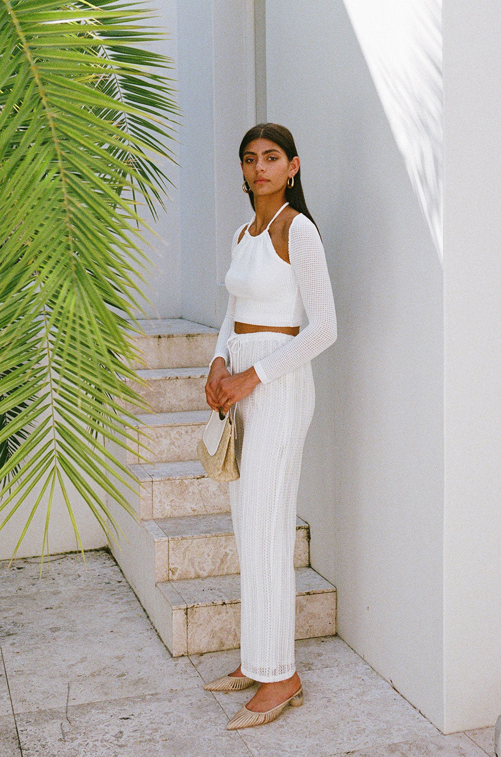 Sabo's Exclusive Soft Waffle Yellow Riley Top - White