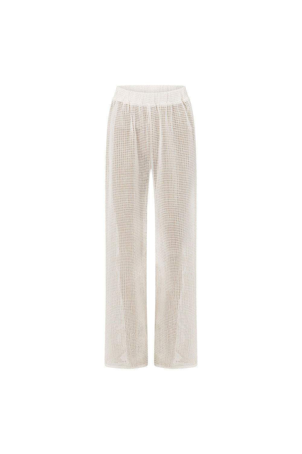 Exclusively Designed White Resort - Style Raeni Mesh Pants