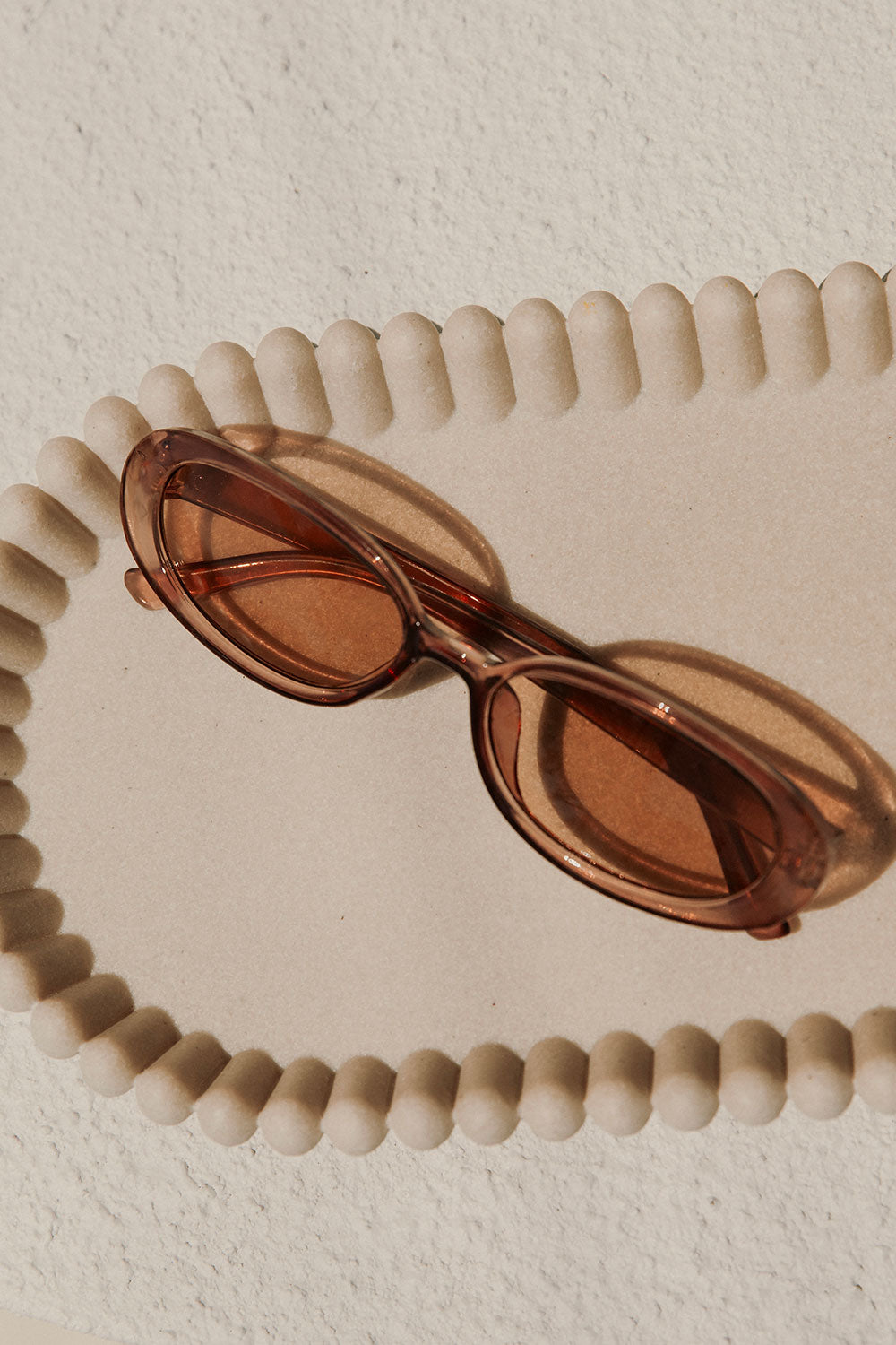 Stylish 90's Inspired Miya Transparent Brown Frame Sunglasses