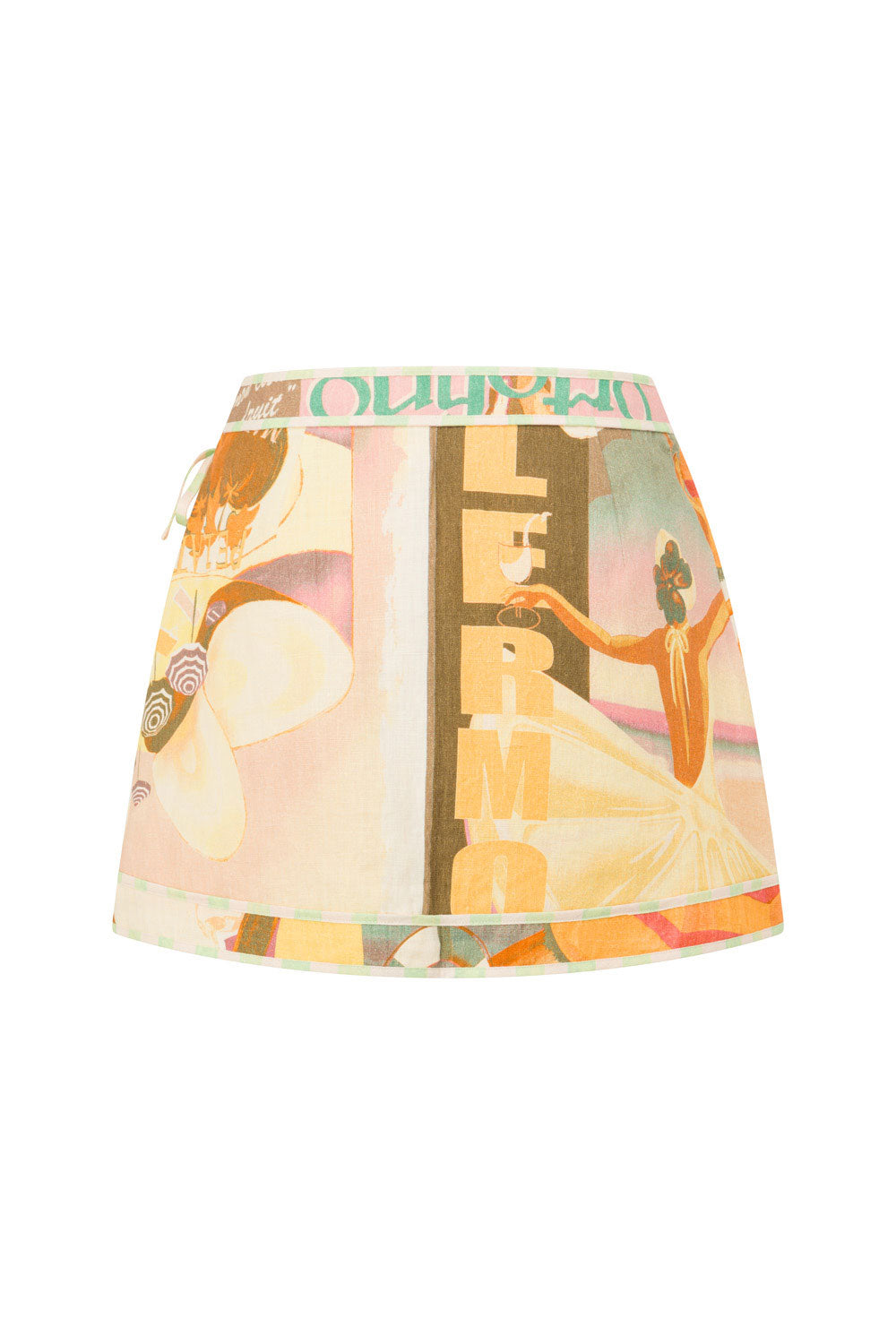 La Dolce Vita Women's Mini Wrap Skirt in Exquisite Fiorire Rosa Print