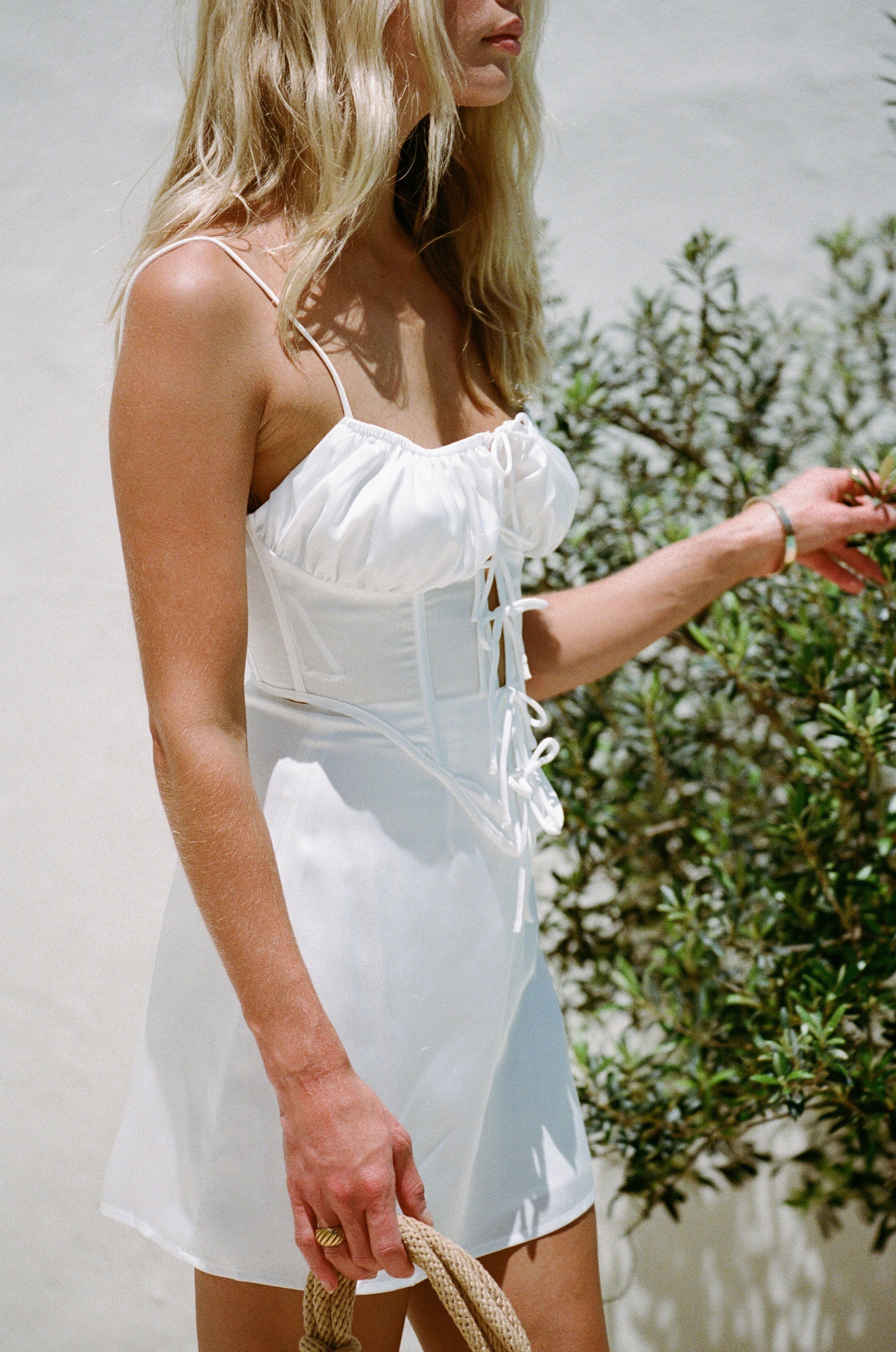 Exclusively Designed White Silky Parker Top with Tie Details