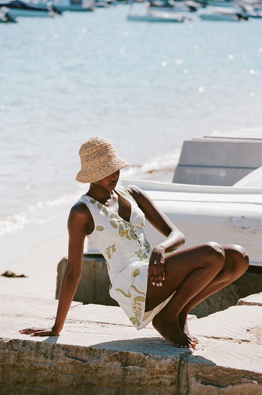 Exquisite Women's Jade Cotton Playsuit with Exclusive Print