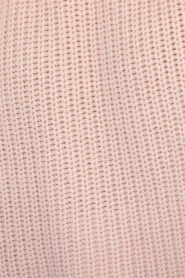 Blush Pink Vintage-Inspired Elle Wrap Knit Dress