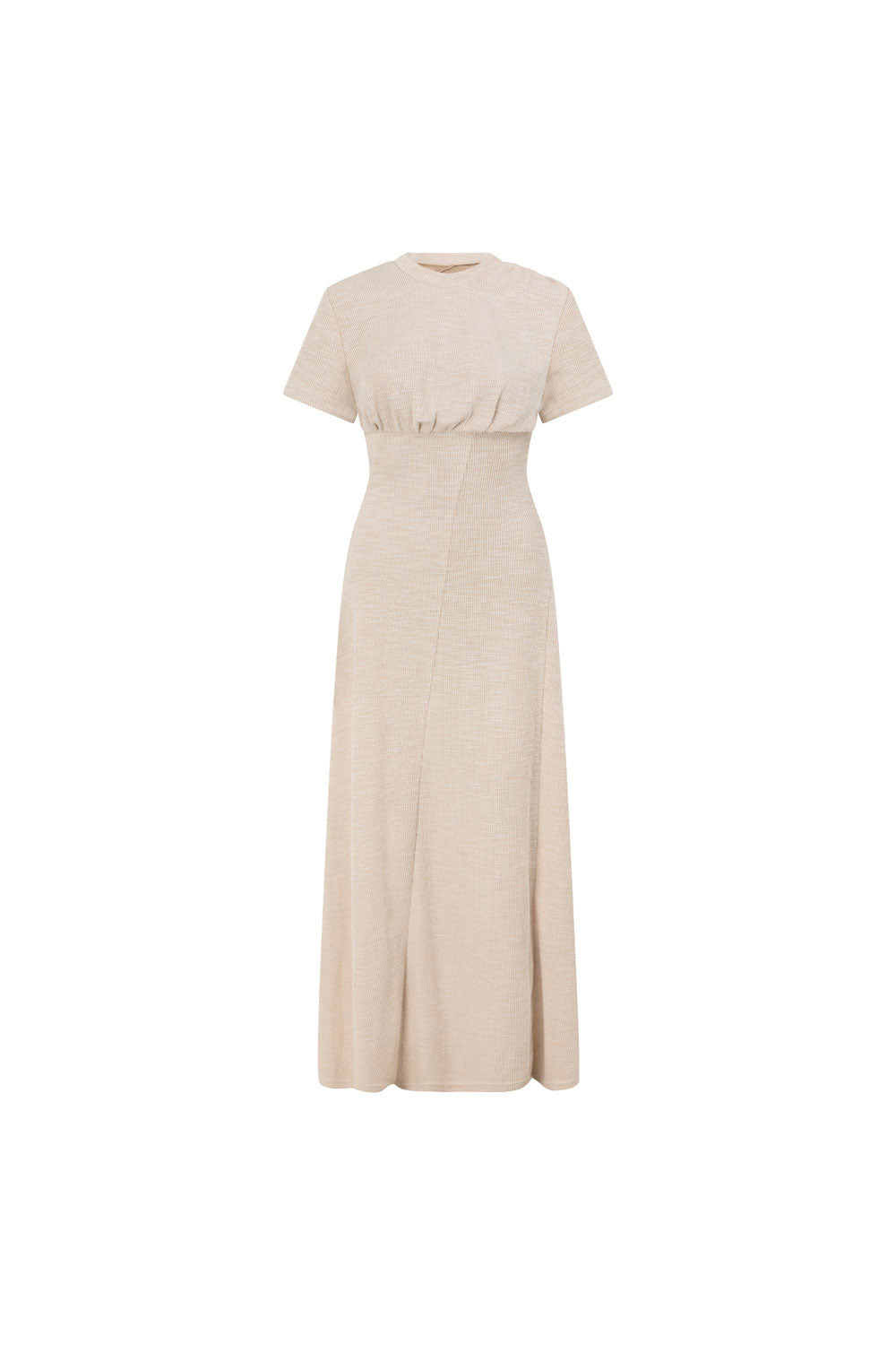 Exclusive Sabo-Designed Beige Ribbed Gizelle Maxi Dress